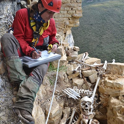 Dr. J. Marla Toyne on an excavation site