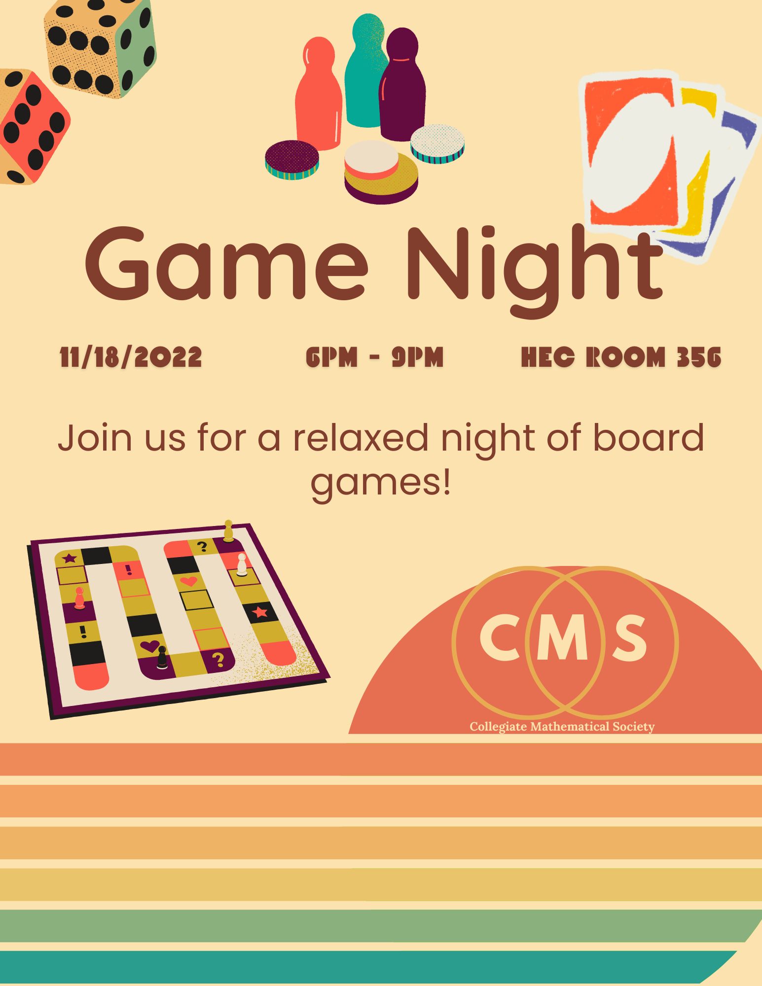 Official CMS game night Friday 11 18 6pm HEC 356