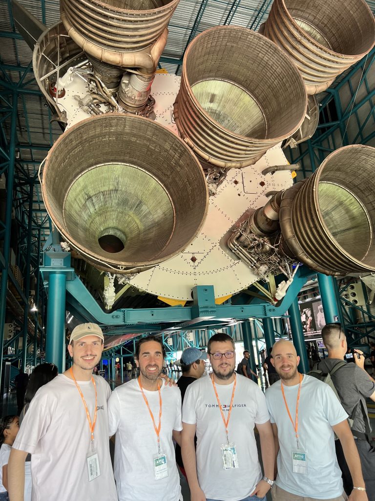 Álvaro Jiménez Galán, Rui Silva, and Vicent Borràs de Llano visit the Kennedy Space Center