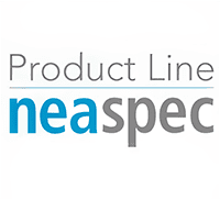 Logo with the words “Product Line” above “neaspec” in blue and gray text on a white background.