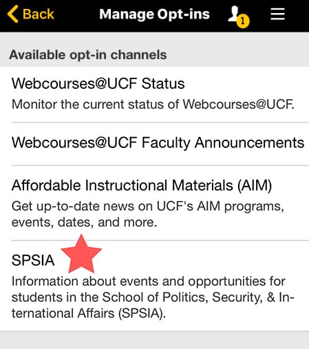 SPSIA on the UCF App