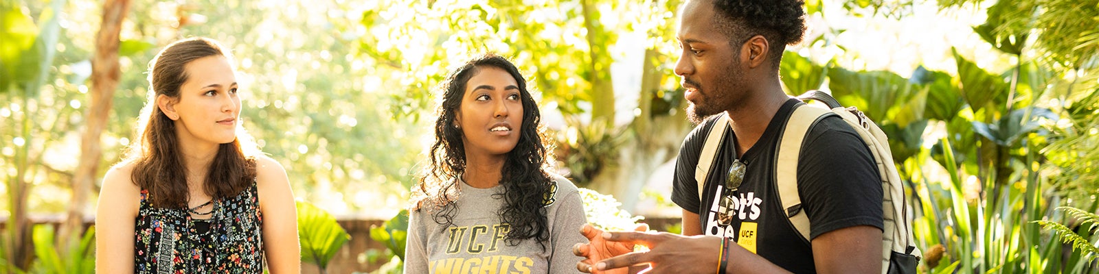 Students talking outside