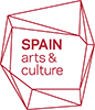 Logo of "Spain arts & culture" in red geometric outline.