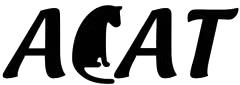 The word “ACAT” in black capital letters, with a silhouette of a cat replacing the letter “C”.