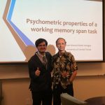 Dr. Mouloua supporting Juan during his successful Honors Thesis defense - 2018