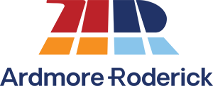 Ardmore Roderick logo featuring abstract shapes in red, orange, blue, and light blue above the company name in blue text.