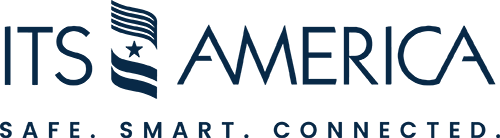 ITS America logo with stylized flag, star, and text reading "SAFE. SMART. CONNECTED." underneath.