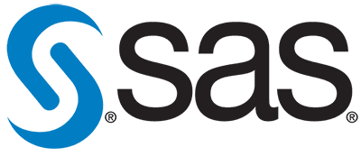 The SAS logo featuring a stylized blue "S" icon followed by the lowercase black letters "sas.