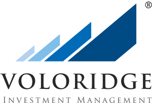 Voloridge Investment Management logo featuring four ascending blue bars and the company name written below in black text.
